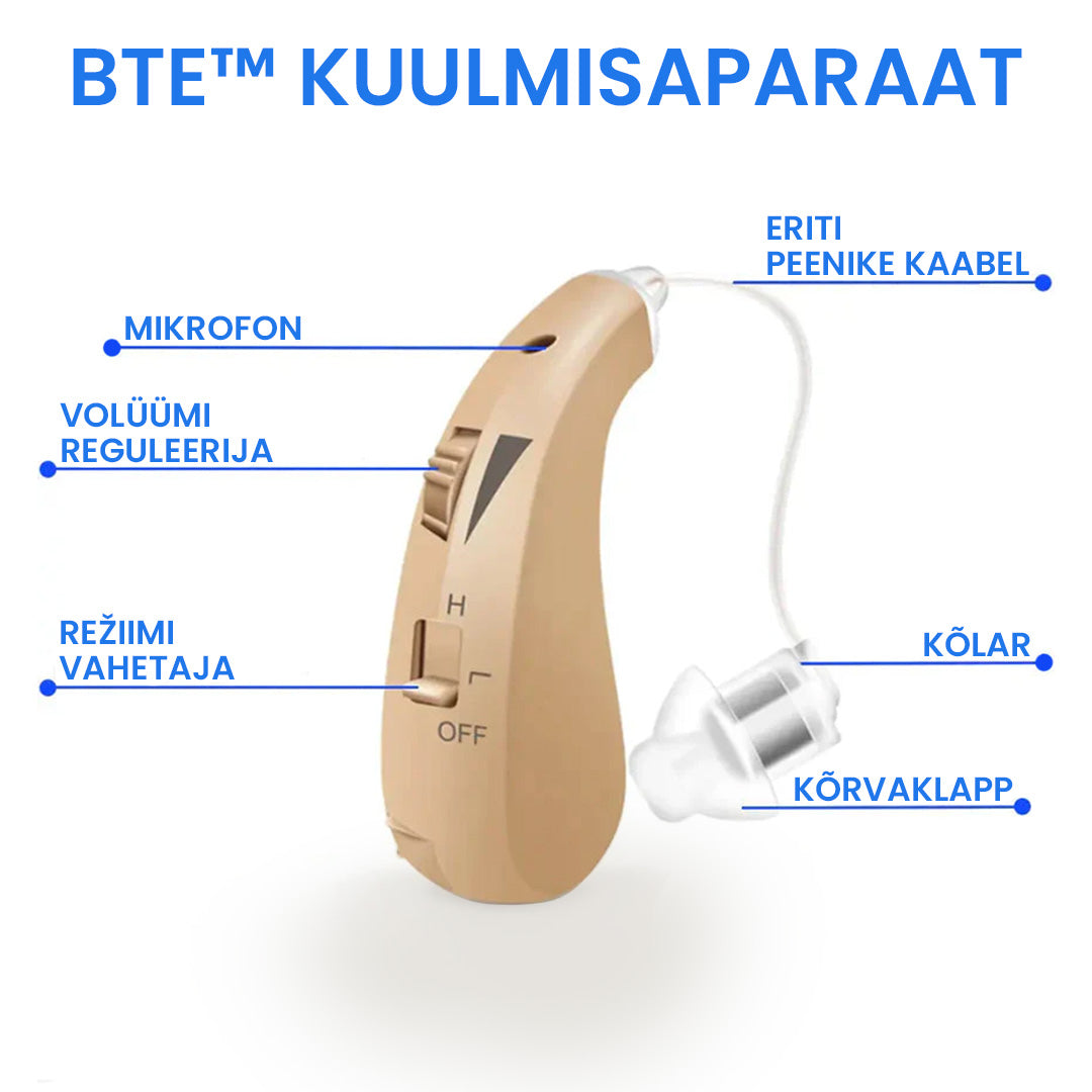 BTE ™ Kuuldeaparaat | Taskukohane ja usaldusväärne viis täiuslikuks kuulmiseks