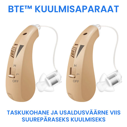 BTE ™ Kuuldeaparaat | Taskukohane ja usaldusväärne viis täiuslikuks kuulmiseks